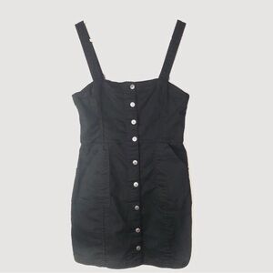 H&M DIVIDED Black Denim Overall Dress
